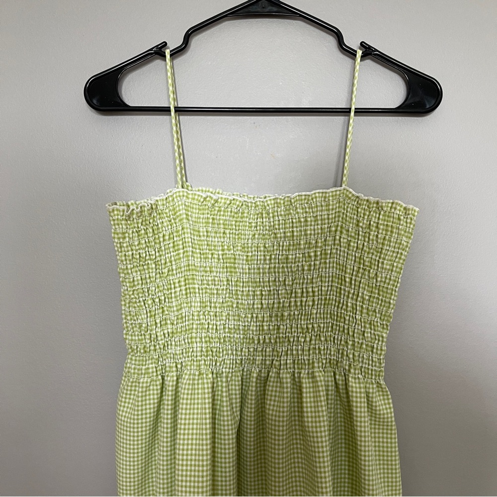 Vintage green gingham dress